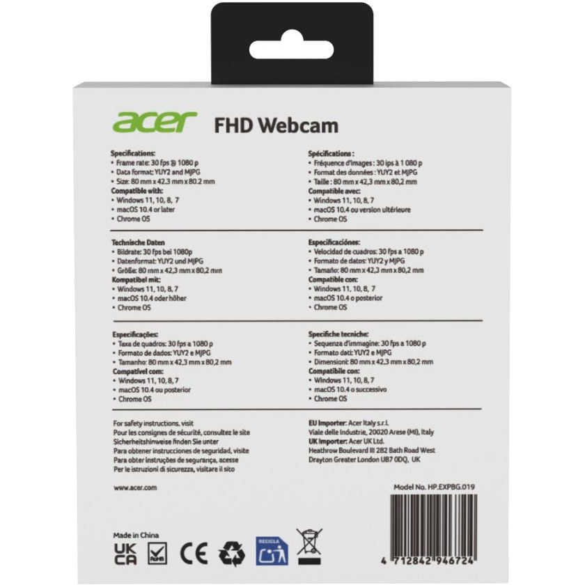 Веб-камера ACER FHD Webcam (HP.EXPBG.019)