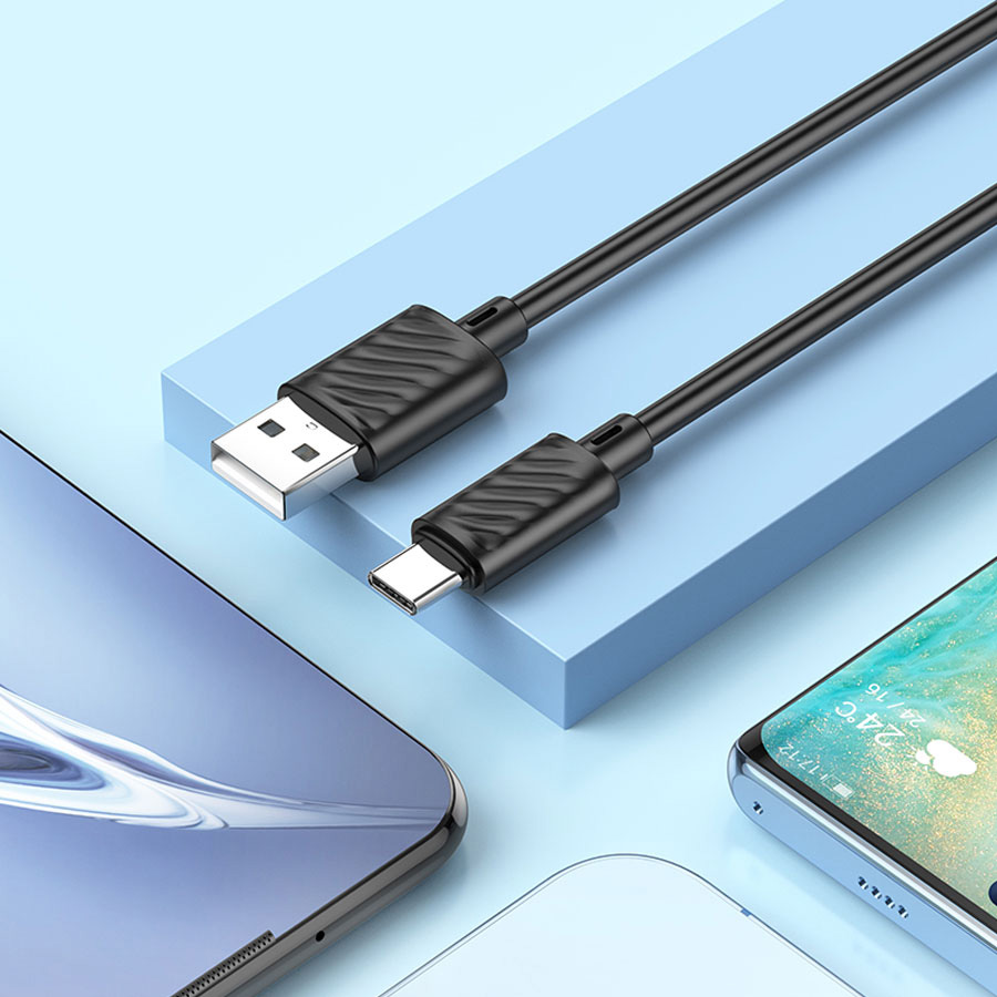 Кабель HOCO X88 Gratified USB-A to Type-C 2м Black