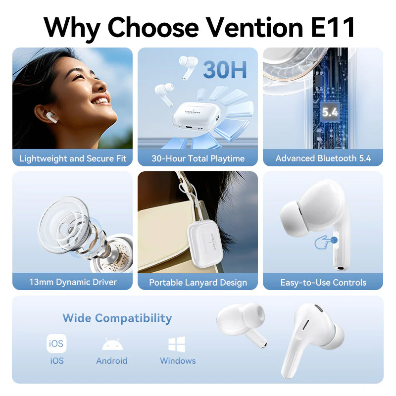 Наушники VENTION Echo Lite E11 White
