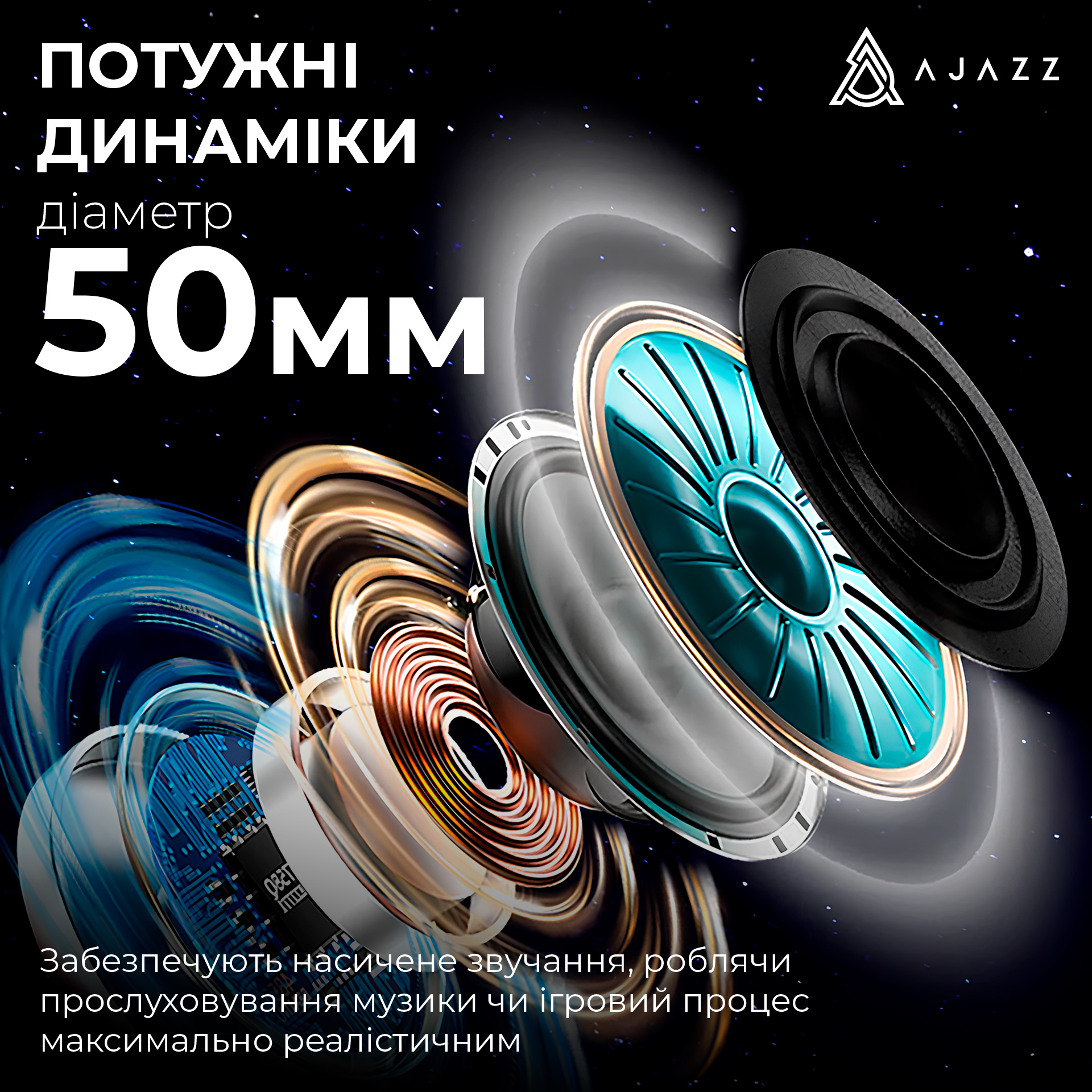 Навушники геймерскі AJAZZ AHM09 Max Black/Gray/Yellow