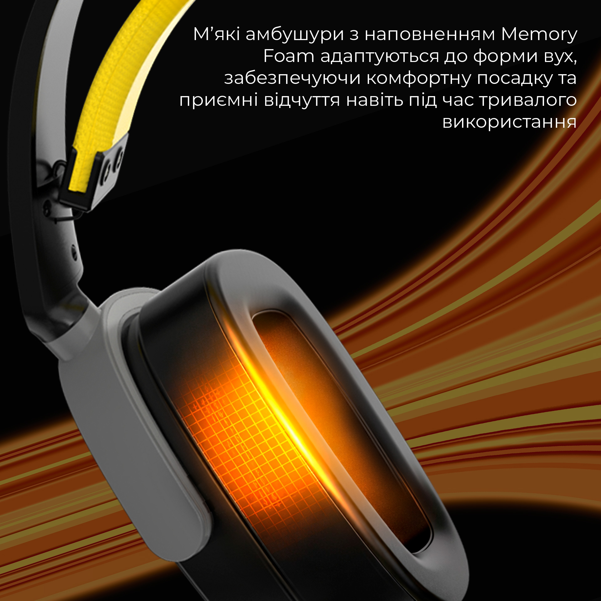 Навушники геймерскі AJAZZ AHM09 Max Black/Gray/Yellow