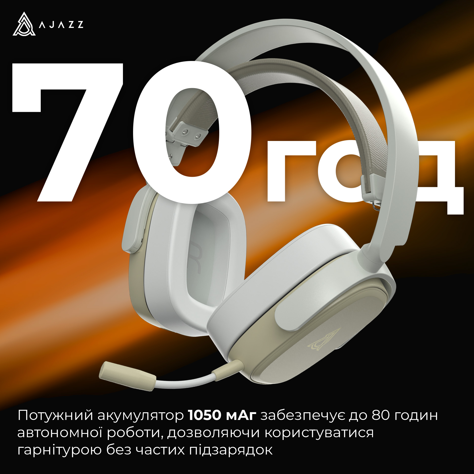 Навушники геймерскі AJAZZ AHM09 Max Gray/White