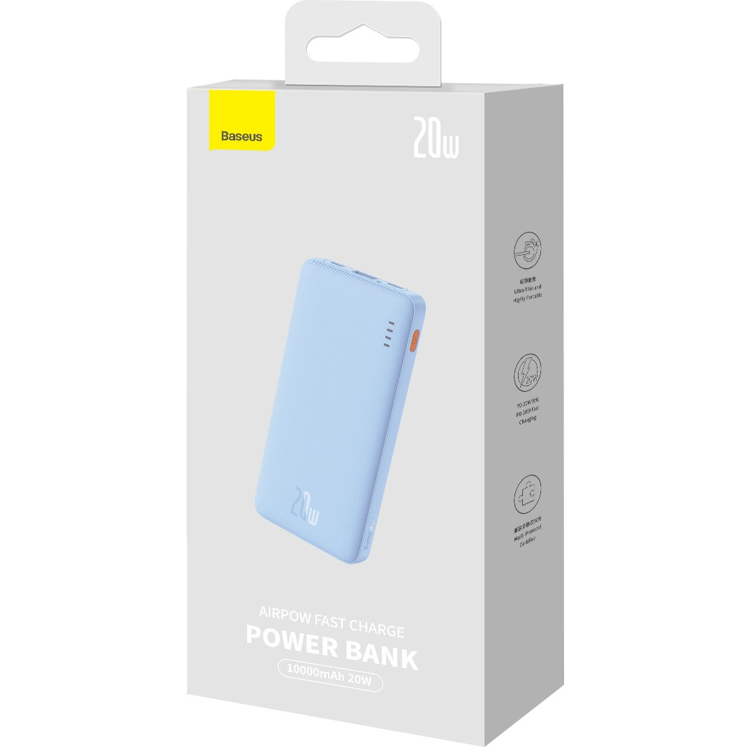 Повербанк BASEUS Airpow Fast Charge 20W 10000mAh Blue (P10022801313-00)
