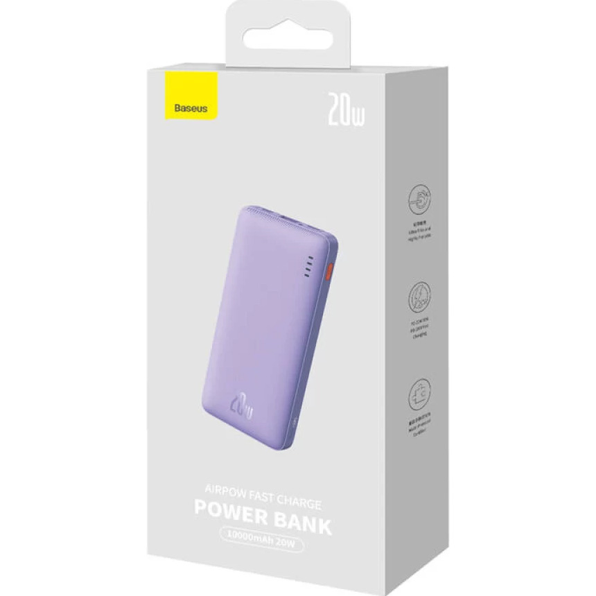 Повербанк BASEUS Airpow Fast Charge 20W 10000mAh Purple (P10022801513-00)