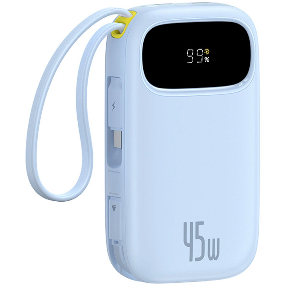 Повербанк BASEUS EnerFill FC31 Qpow 3 Power Bank with Built-in USB-C + iP Cables 45W 20000mAh Blue (E0028D03)