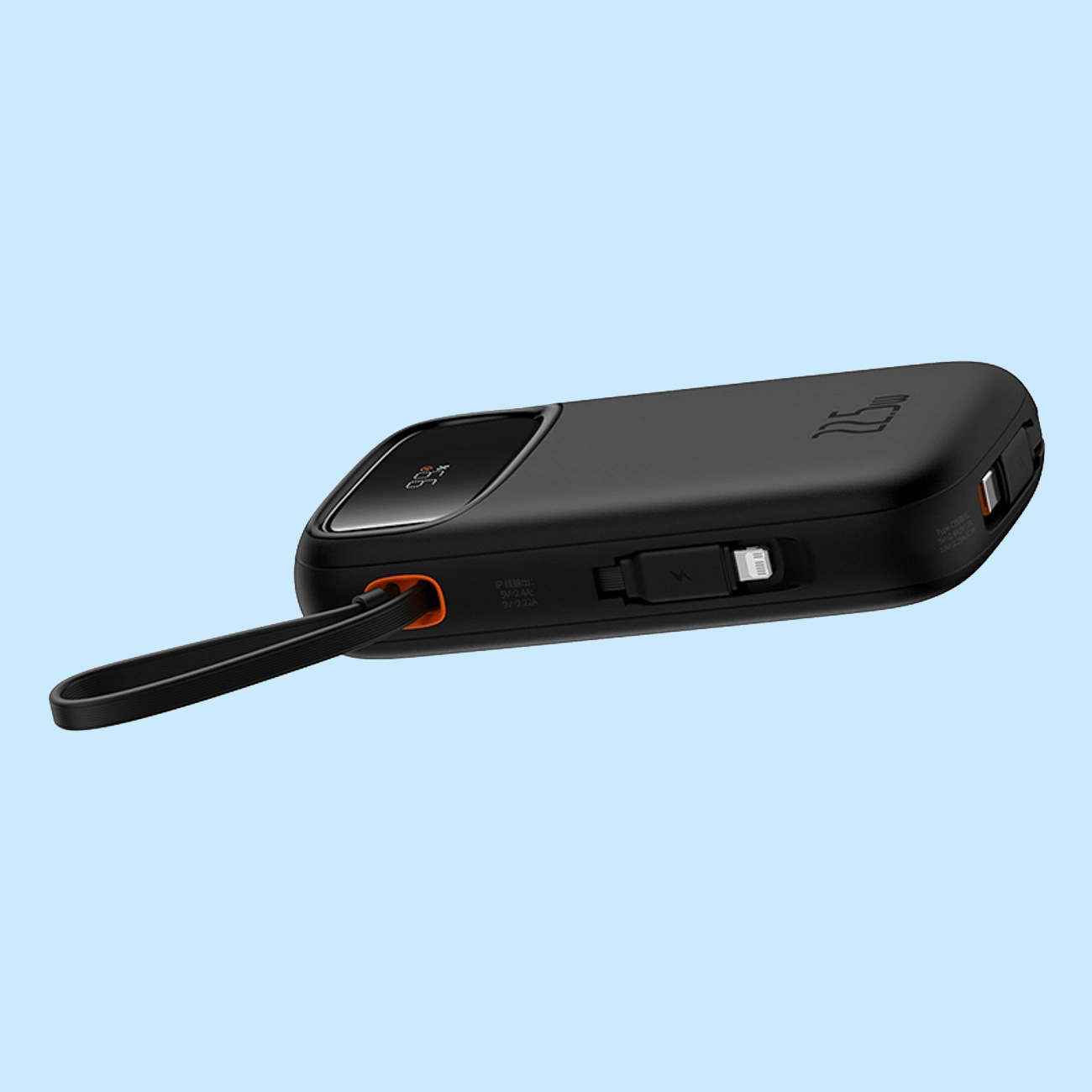 Повербанк BASEUS QPow 2 Dual-Cable Digital Display Fast Charge Power Bank 22.5W 20000mAh Black (P10055002113-00)