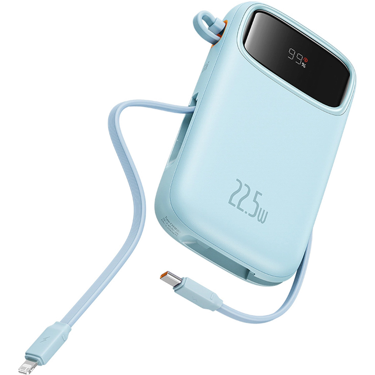 Повербанк BASEUS QPow 2 Dual-Cable Digital Display Fast Charge Power Bank 22.5W 20000mAh Blue (P10055002313-00)