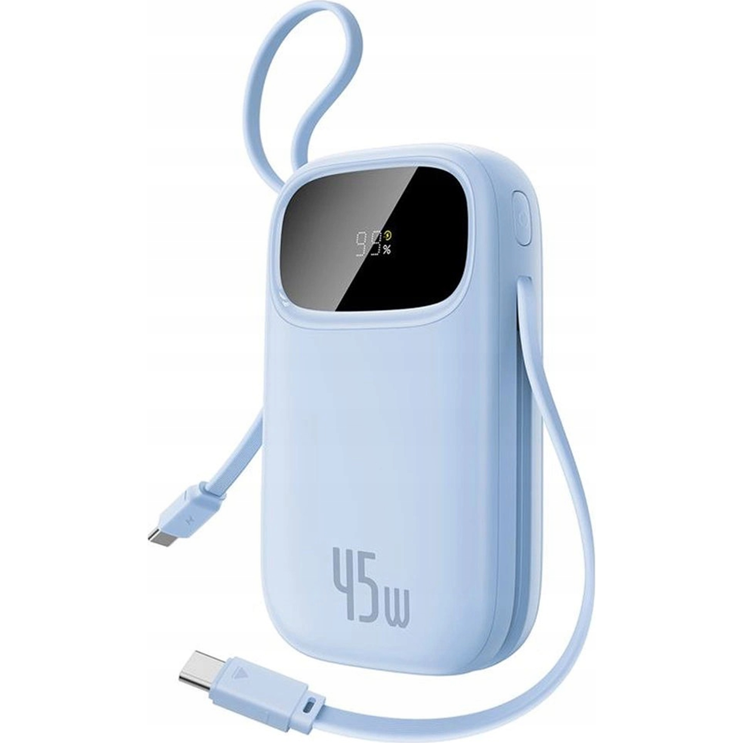 Повербанк BASEUS QPow 3 Digital Display Power Bank with 2 Built-in USB-C Cables 45W 20000mAh Blue (P10082105313-00)