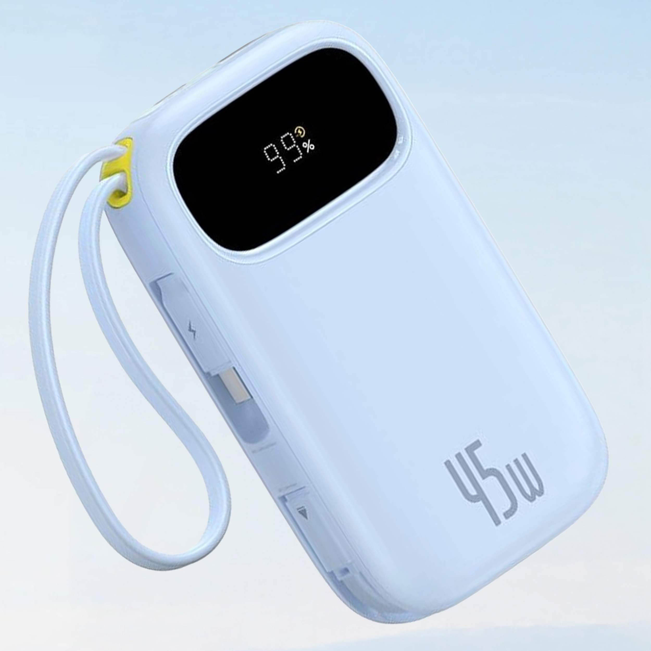 Повербанк BASEUS QPow 3 Digital Display Power Bank with 2 Built-in USB-C Cables 45W 20000mAh Blue (P10082105313-00)