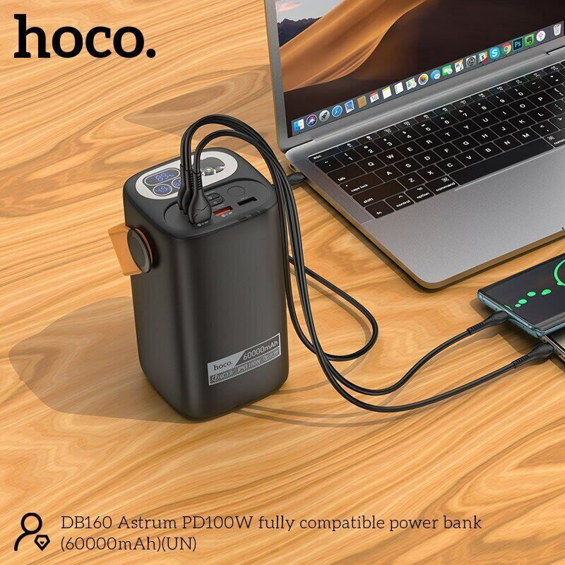 Повербанк HOCO DB160 Astrum 100W 60000mAh Black