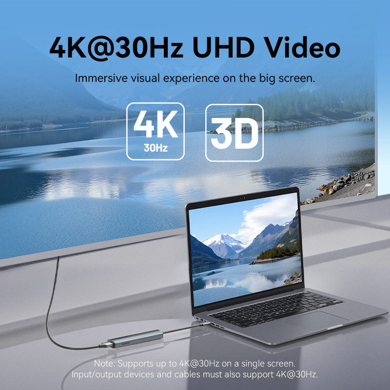 Порт-реплікатор VENTION 5-in-1 USB-C to HDMI/USB3.0/USB2.0/USB-C2.0/PD (TGLHB)