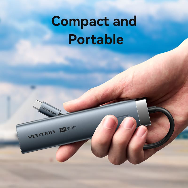 Порт-реплікатор VENTION 6-in-1 USB-C to HDMI/USB-C3.2/2xUSB3.0/LAN/PD (TGNHB)