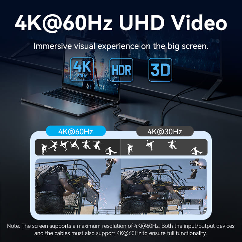 Порт-репликатор VENTION 8-in-1 USB-C to HDMI/USB-C3.2/USB3.0/USB2.0/SD/TF/LAN/PD (TGUHB)