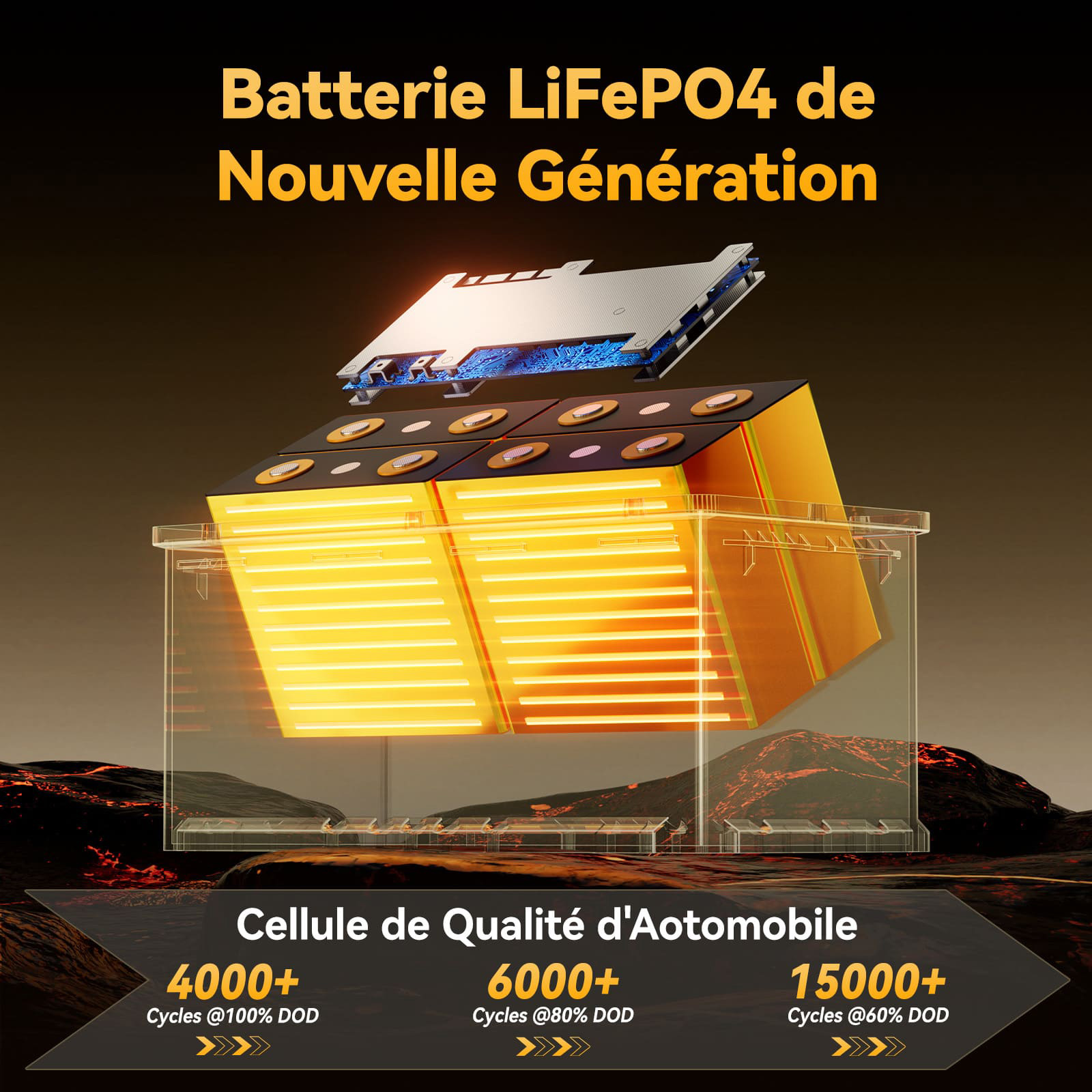 Акумуляторна батарея POWER QUEEN LiFePO4 12V 100Ah H190 Smart Edition Lithium Battery (12.8В, 100Агод)