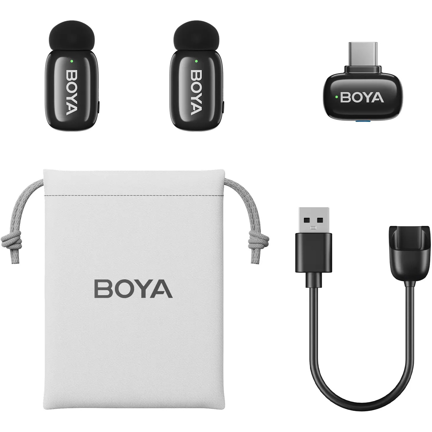 Бездротовий петличний мікрофон BOYA Mini-23 Tiniest Wireless Microphone Type-C Black