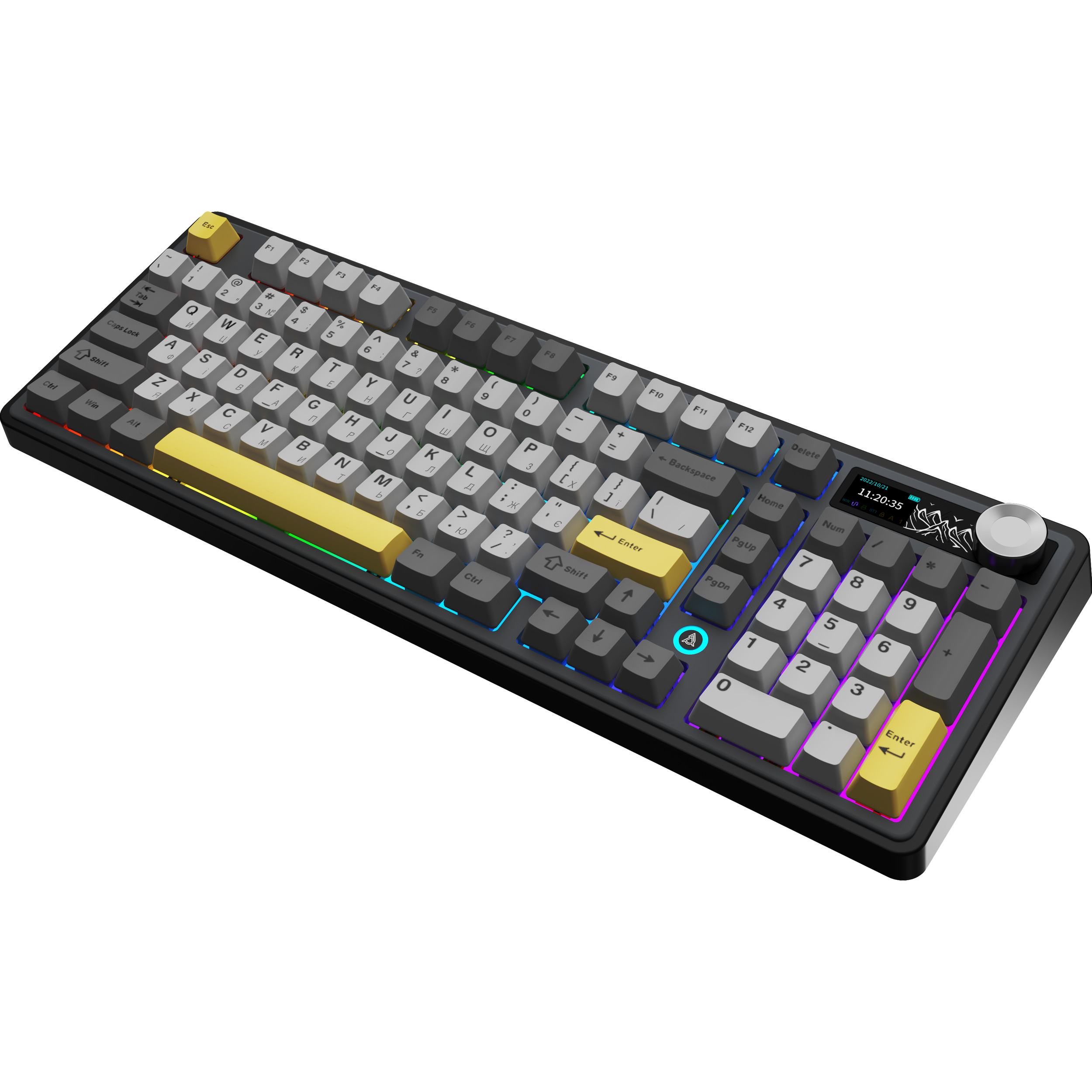 Клавіатура бездротова AJAZZ AK980 V2 Gift Switch V2 Black/Gray/Yellow