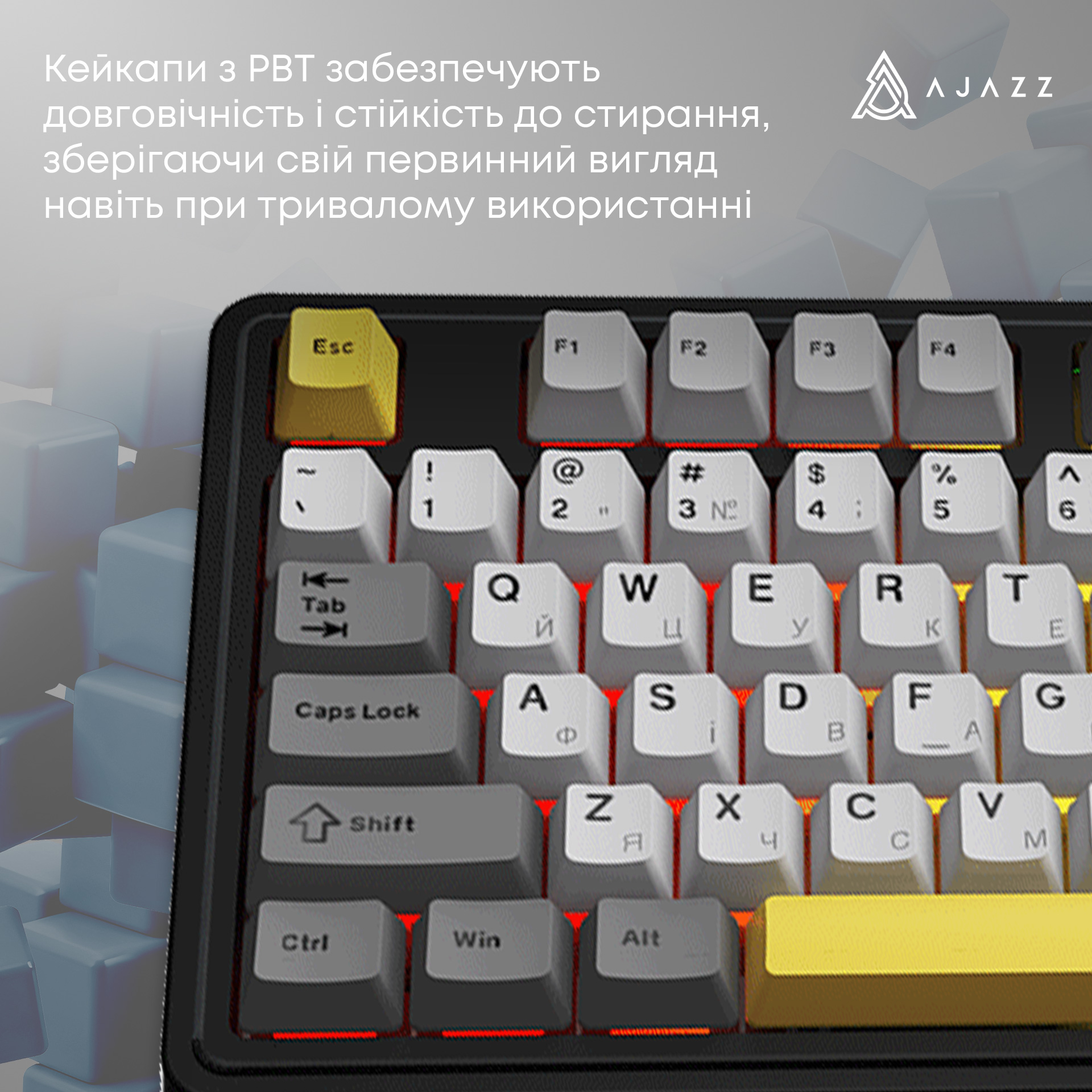 Клавіатура бездротова AJAZZ AK980 V2 Gift Switch V2 Black/Gray/Yellow