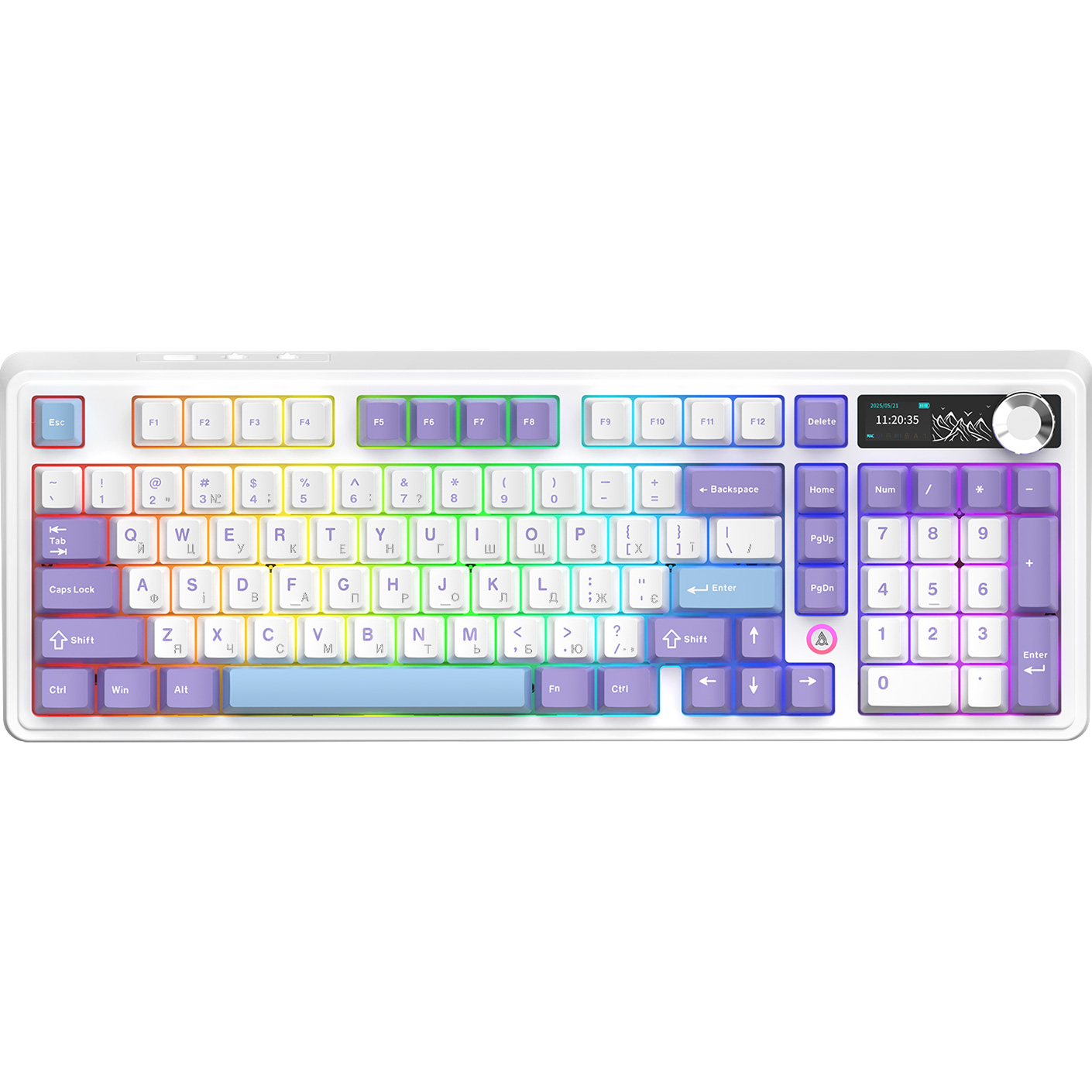 Клавіатура бездротова AJAZZ AK980 V2 Gift Switch V2 Purple/White/Blue