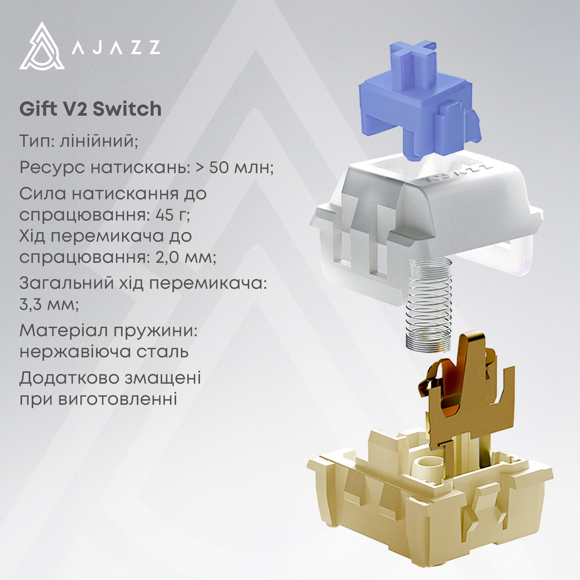 Клавіатура бездротова AJAZZ AK980 V2 Gift Switch V2 Purple/White/Blue