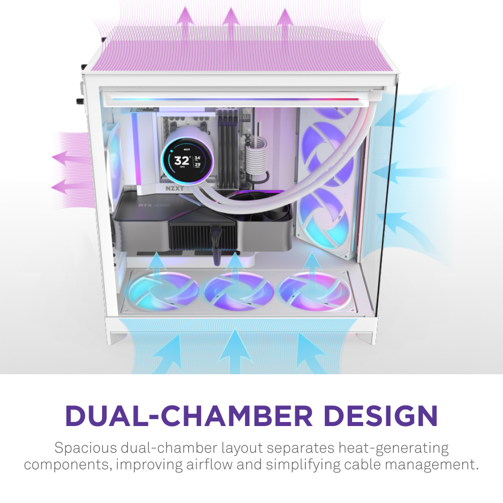 Корпус NZXT H9 Flow RGB White (CM-H92FW-R1)