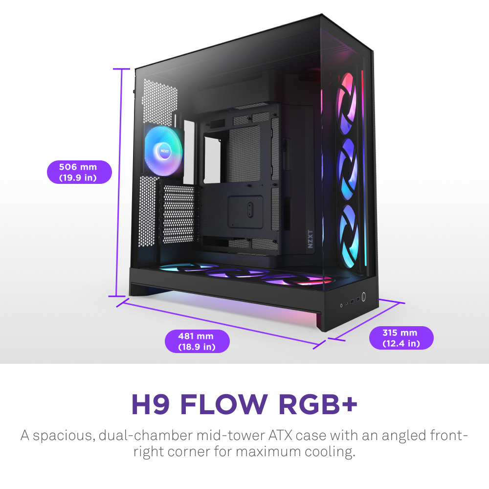 Корпус NZXT H9 Flow RGB+ Black (CM-H92FB-P1)