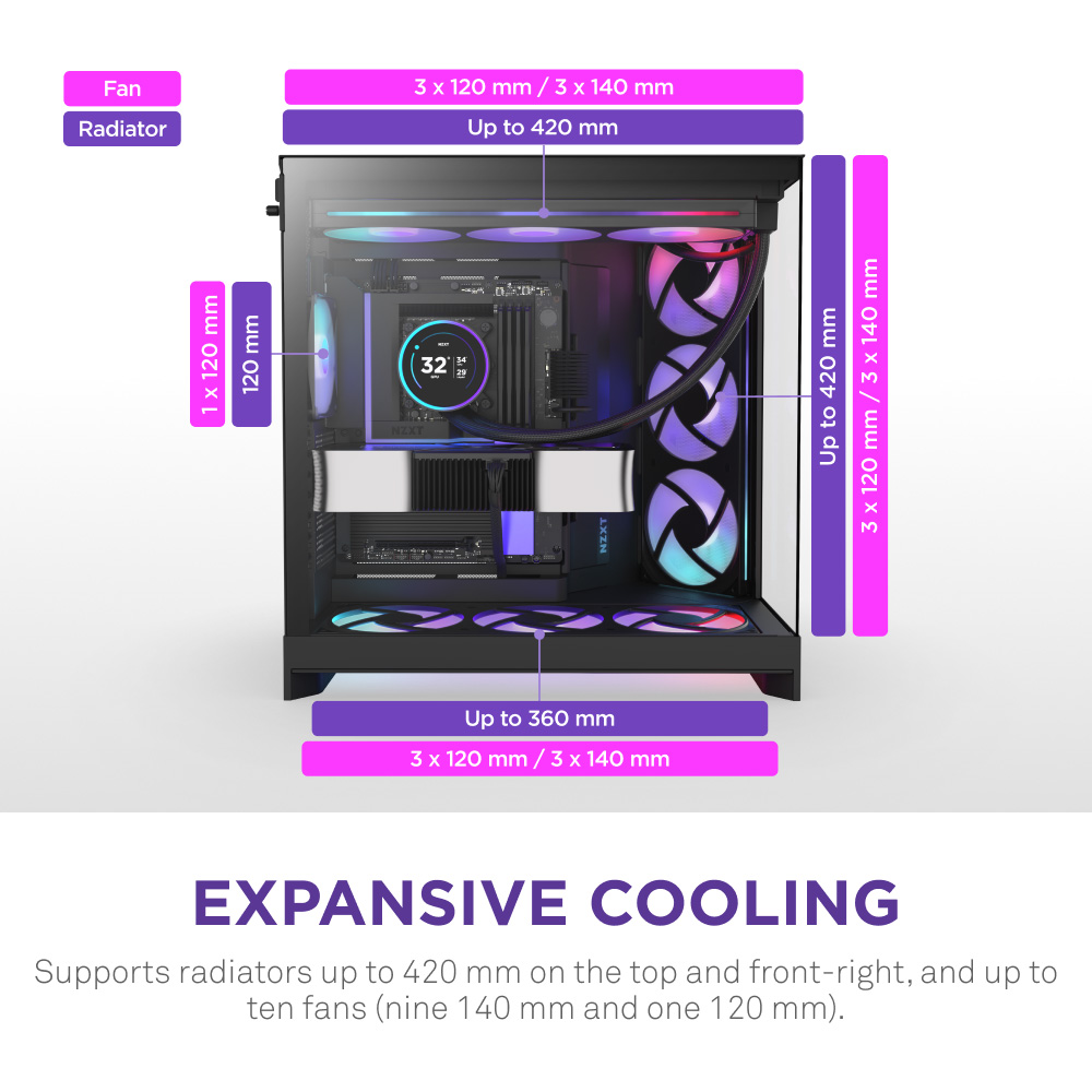 Корпус NZXT H9 Flow RGB+ Black (CM-H92FB-P1)