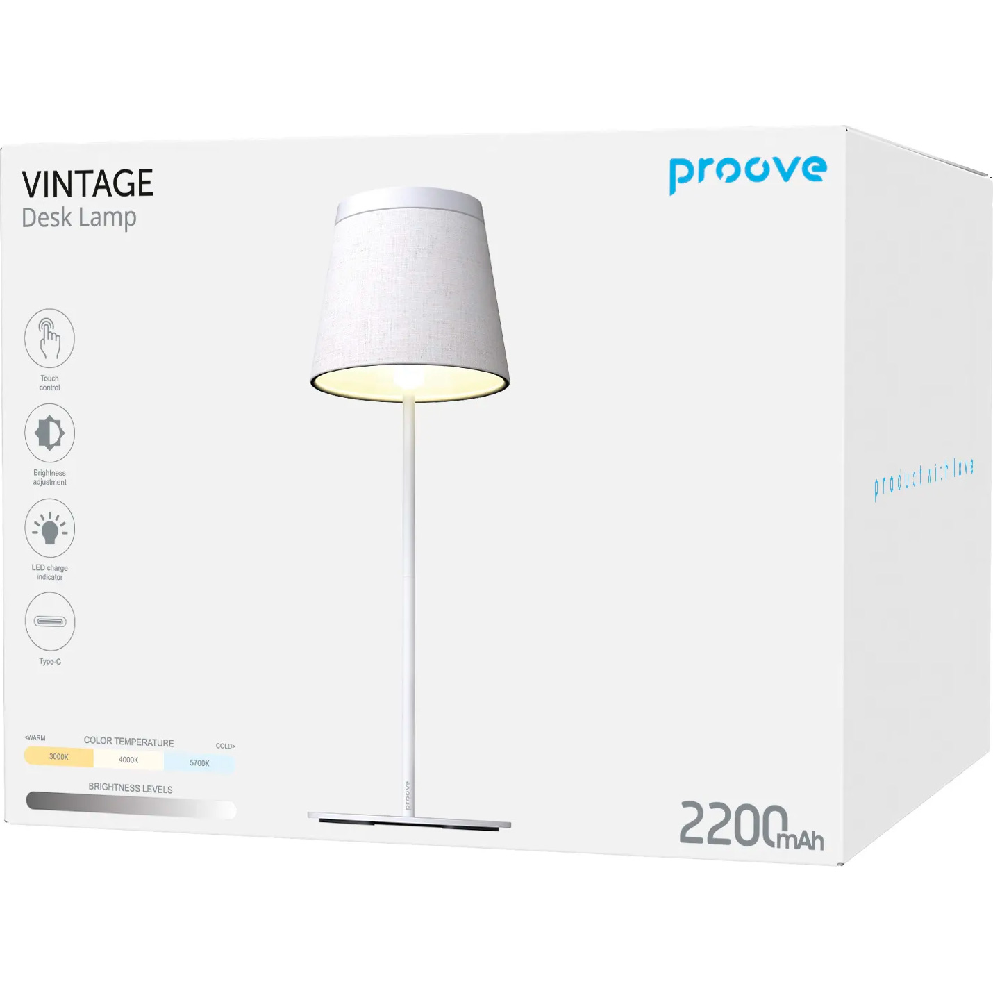Лампа настільна PROOVE Vintage 2200mAh White