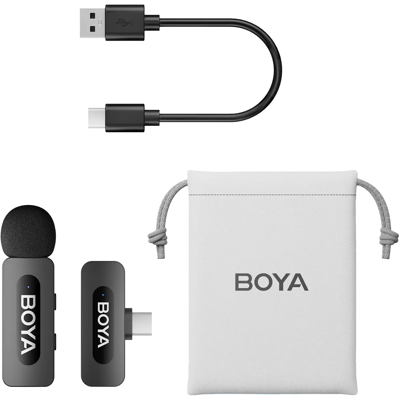 Бездротовий петличний мікрофон BOYA BY-V10 Next-Gen Dual-Channel Wireless Microphone Type-C Black