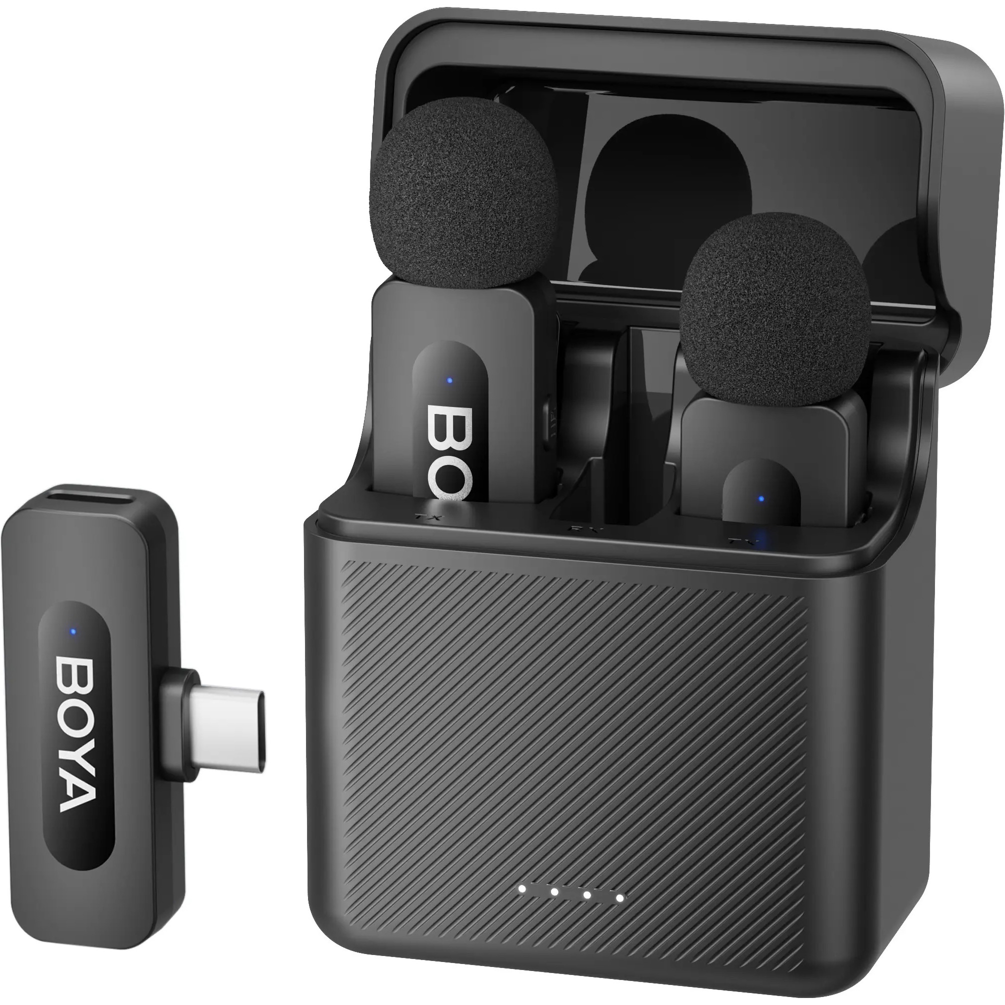 Бездротовий петличний мікрофон BOYA BY-V30 2.4 GHz Dual-Channel Wireless Microphone Type-C Black