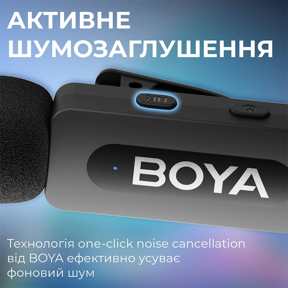 Бездротовий петличний мікрофон BOYA BY-V30 2.4 GHz Dual-Channel Wireless Microphone Type-C Black