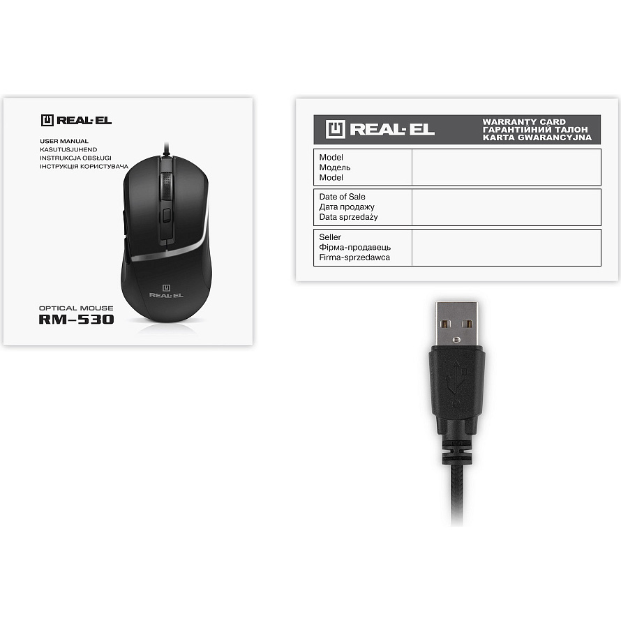 Миша REAL-EL RM-530 Black (EL123200053)