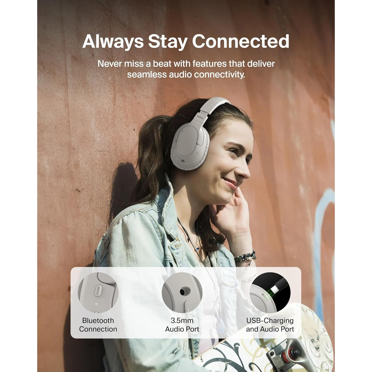 Наушники BELKIN SoundForm Surround Wireless Sand (AUD009HQSA)
