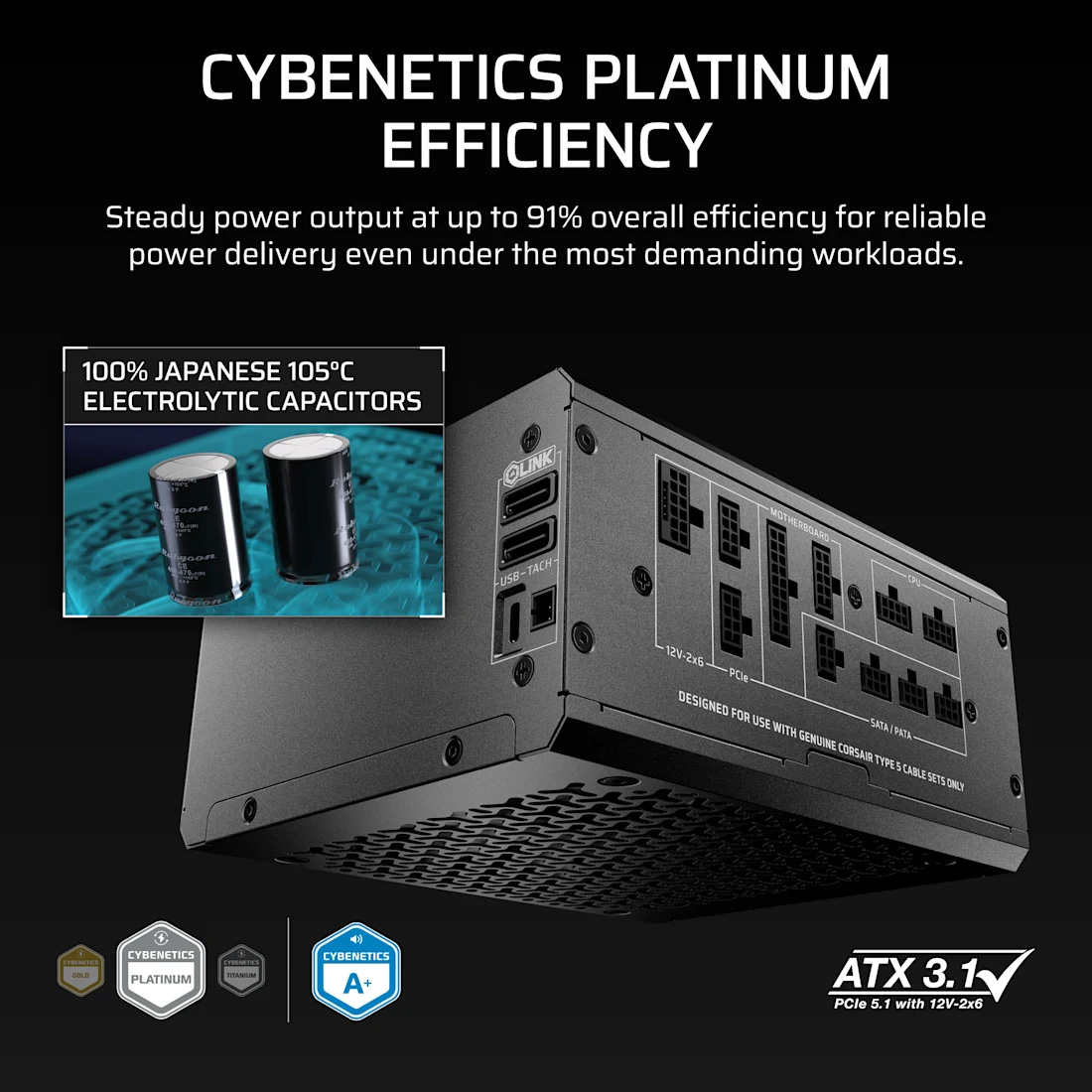 Блок питания 1000W CORSAIR HX1000i Shift (CP-9020265-EU)