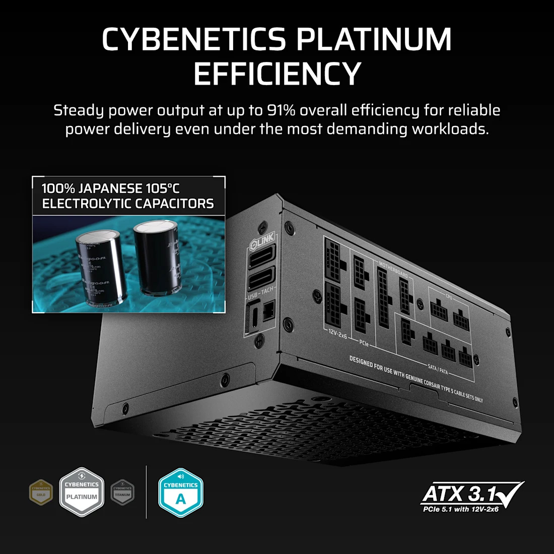Блок живлення 1500W CORSAIR HX1500i Shift (CP-9020269-EU)
