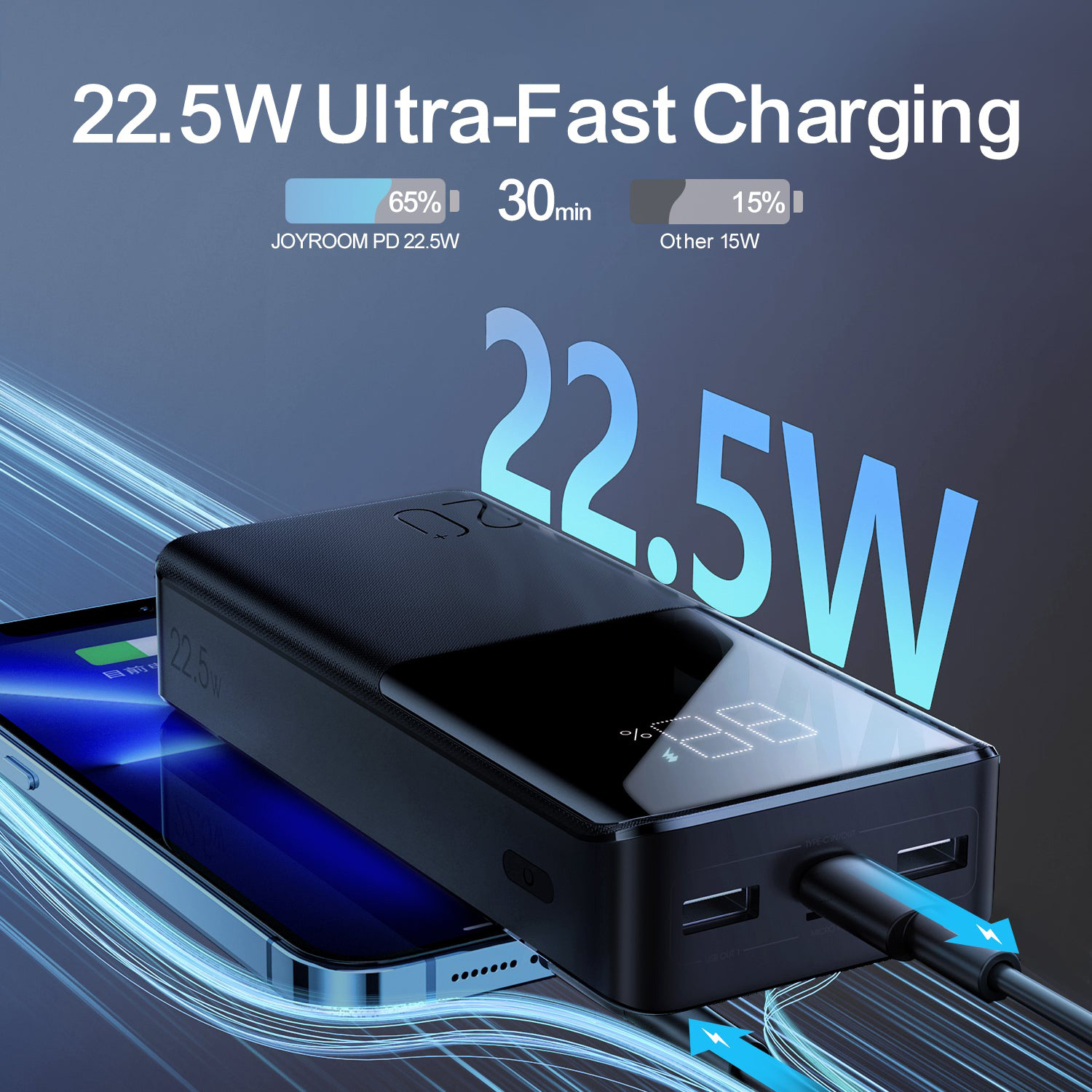 Повербанк JOYROOM JR-QP192 22.5W 20000mAh Black