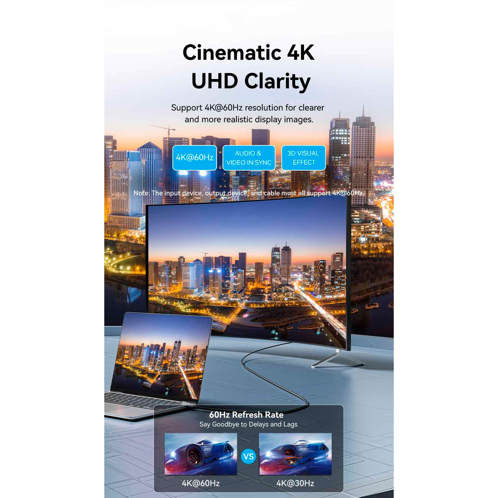 Кабель VENTION HDMI Cable 4K@60Hz USB-C to HDMI 2м Black (CRIBH)