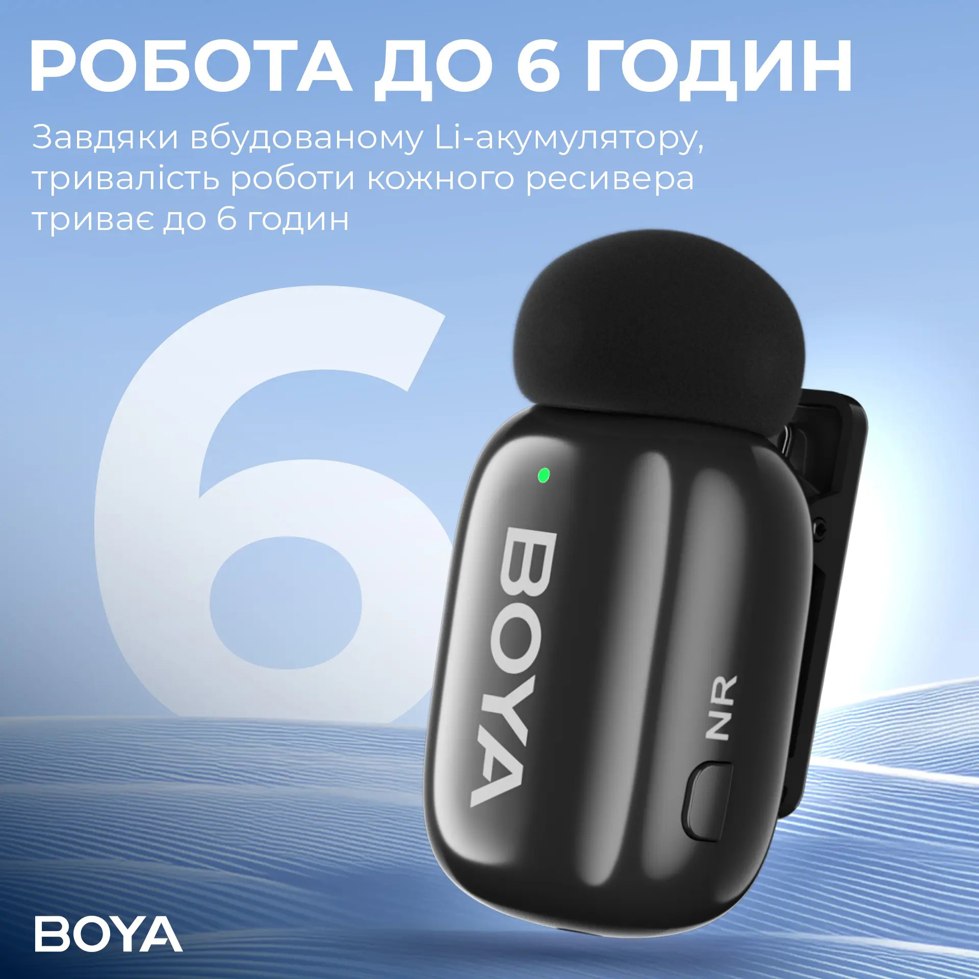 Бездротовий петличний мікрофон BOYA Mini-16 Tiniest Wireless Microphone Type-C Black