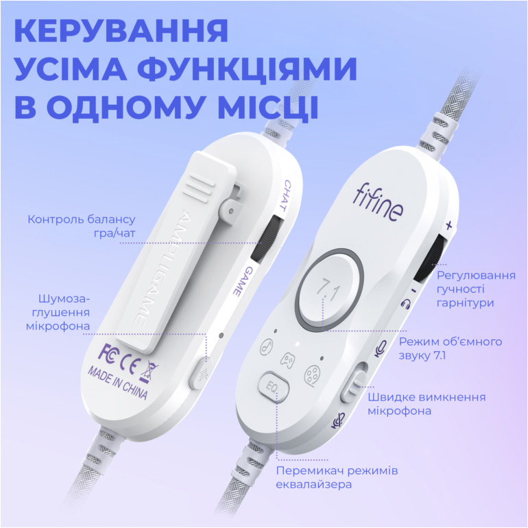 Наушники геймерские FIFINE H16W