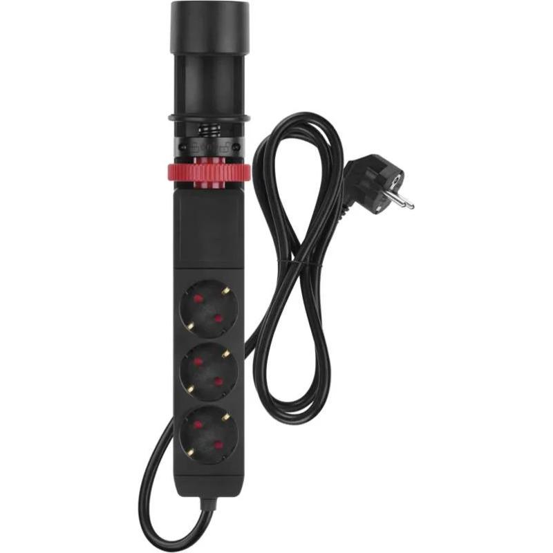 Удлинитель EMOS P1321PD Black, 3 розетки, 1xUSB-C, 2xUSB, 1.5м