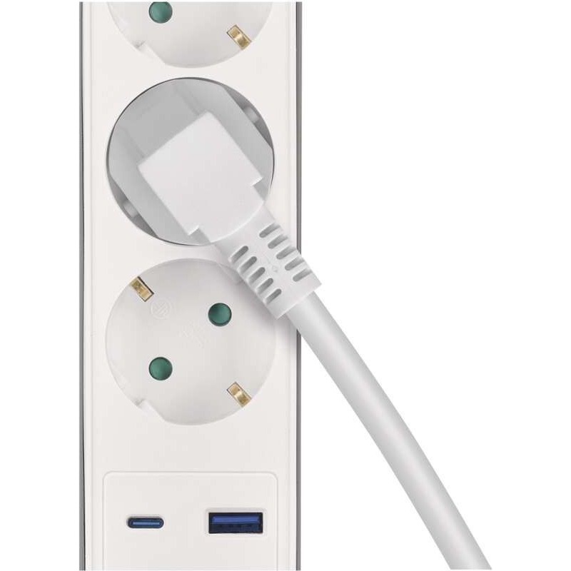 Подовжувач EMOS P1523FC White, 5 розеток, 1xUSB-C, 1xUSB, 3м