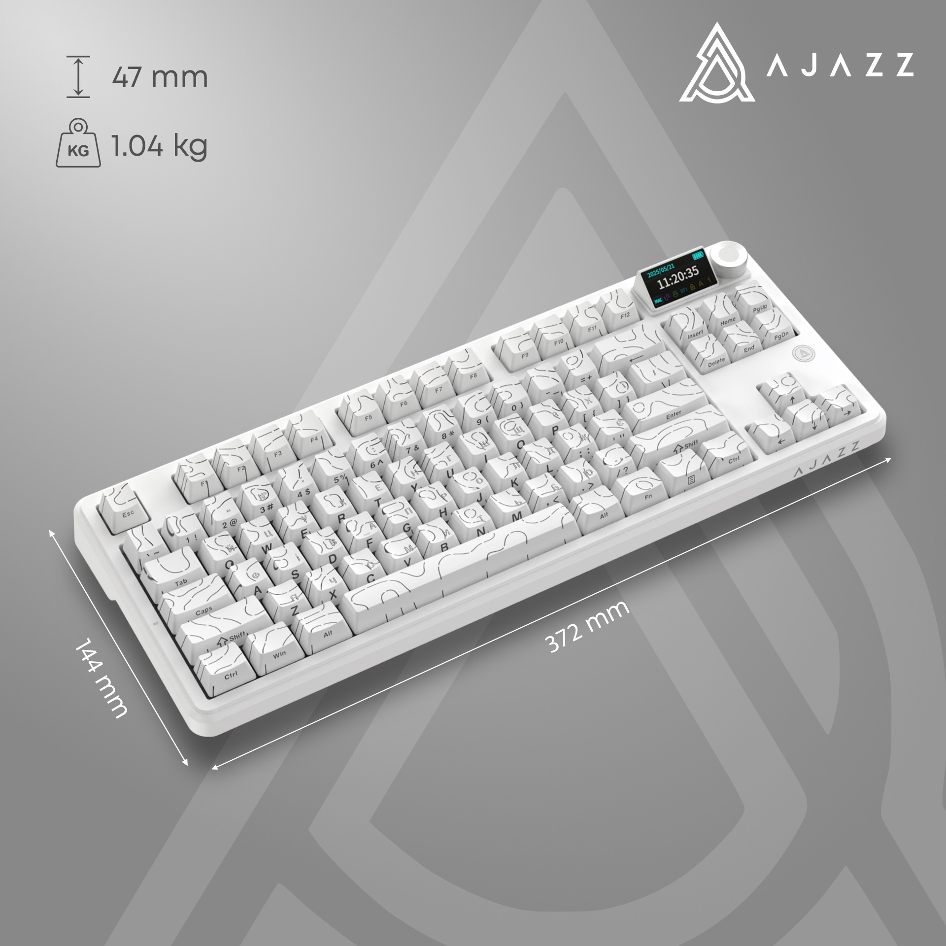 Клавиатура беспроводная AJAZZ AK870 V2 Maillard Switch Side Contour White
