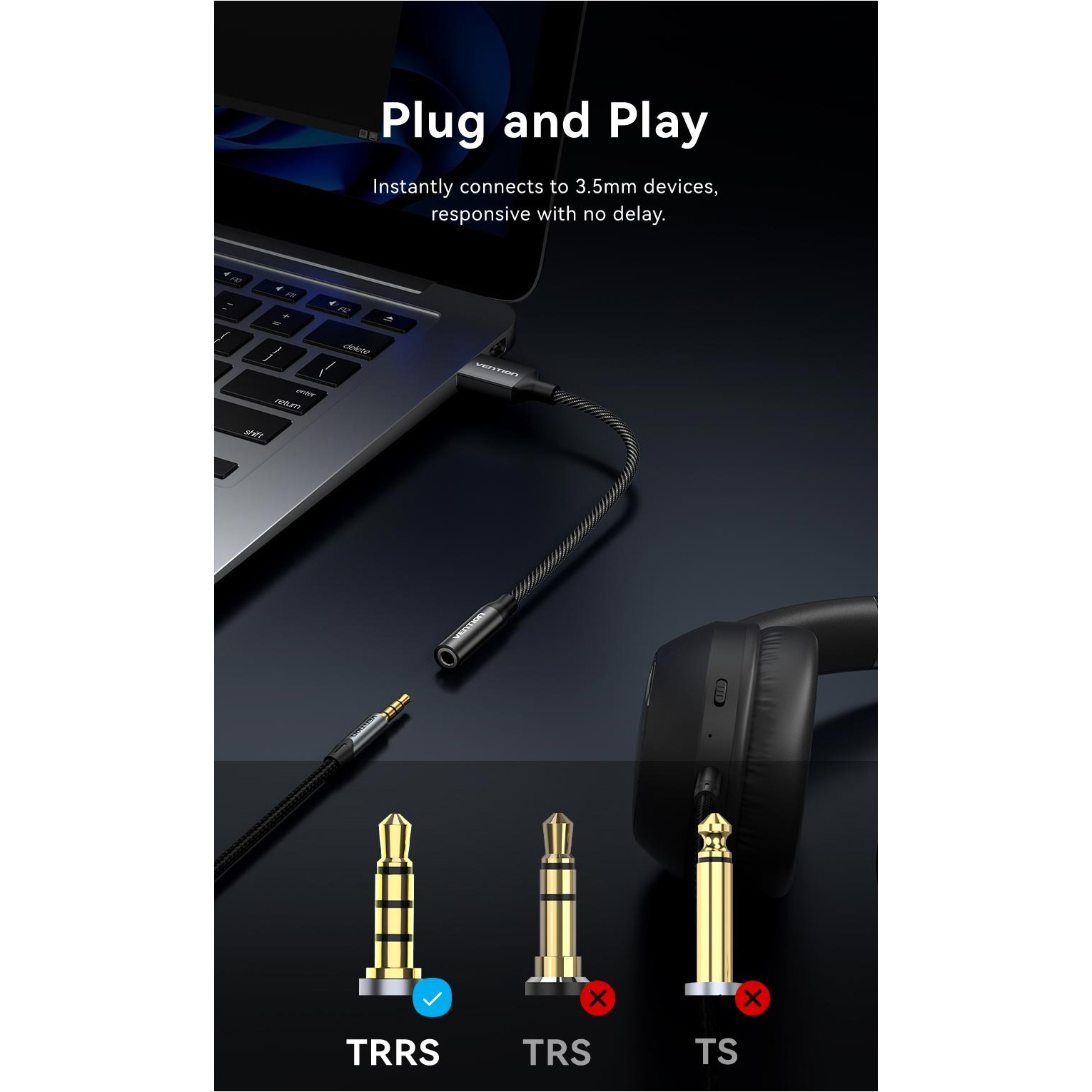 Внешняя звуковая карта VENTION USB External Sound Card Black (CVEBC)