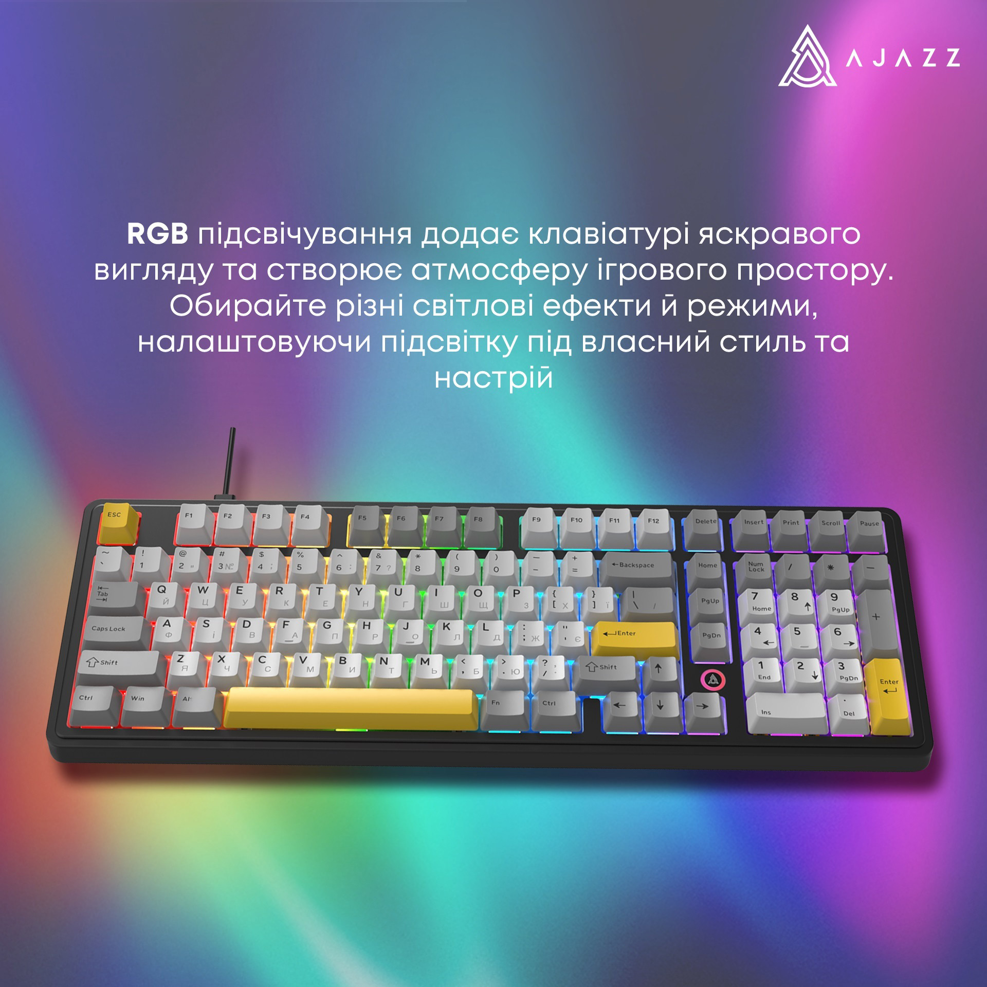 Клавіатура AJAZZ AK980 Max Magnetic Switch Black/Gray/Yellow