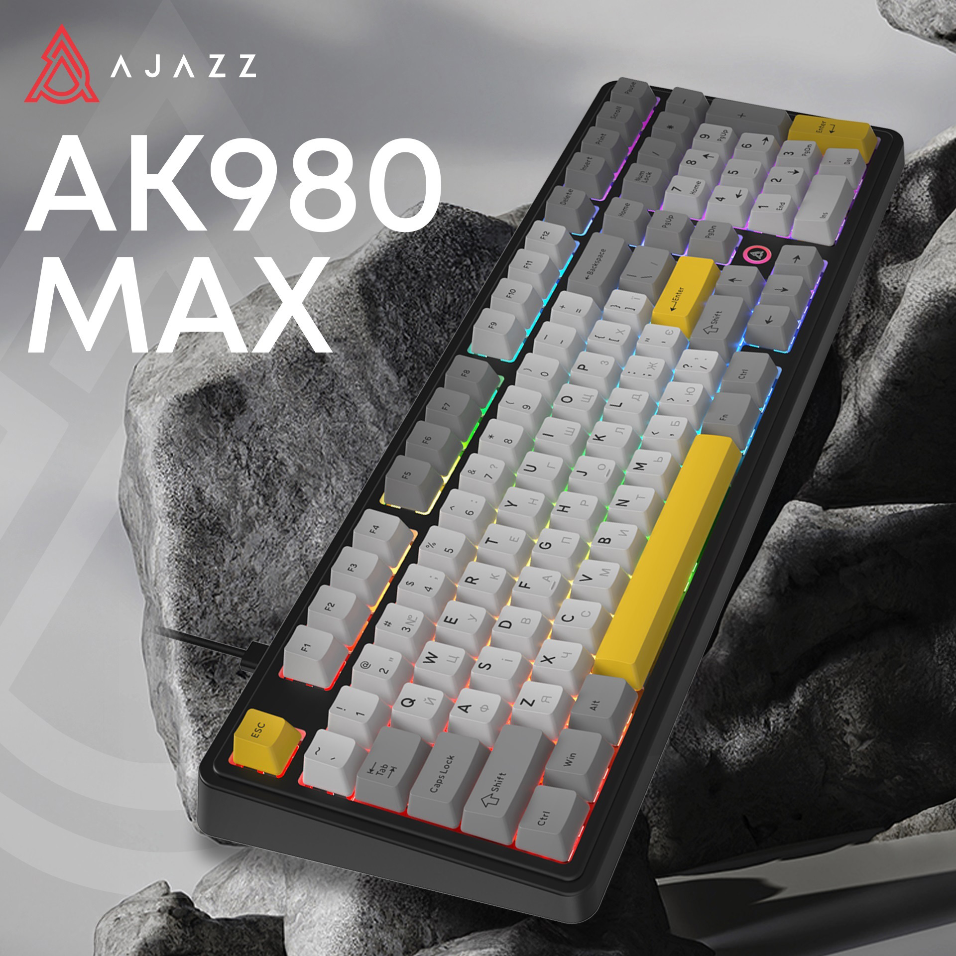 Клавіатура AJAZZ AK980 Max Magnetic Switch Black/Gray/Yellow