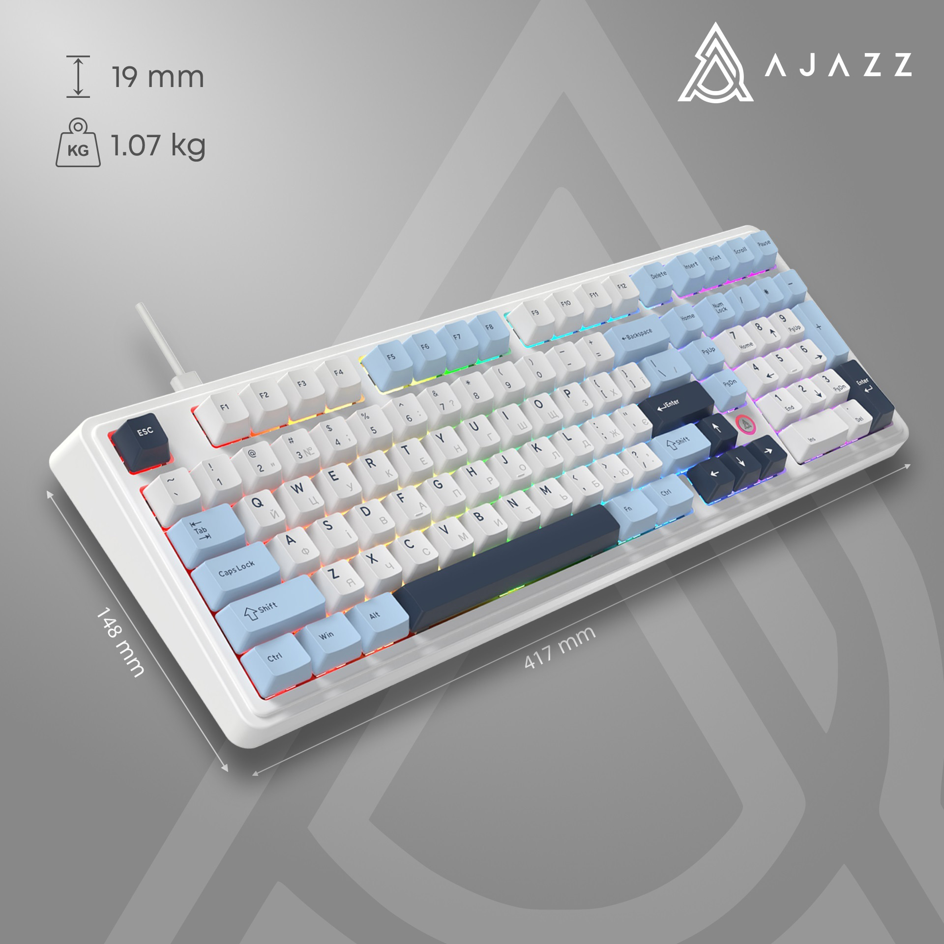 Клавіатура AJAZZ AK980 Max Magnetic Switch Blue/White/Dark Blue