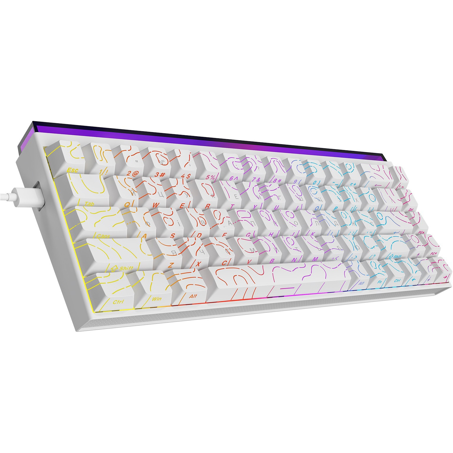 Клавіатура AJAZZ NK68 Red Switch Side Contour White