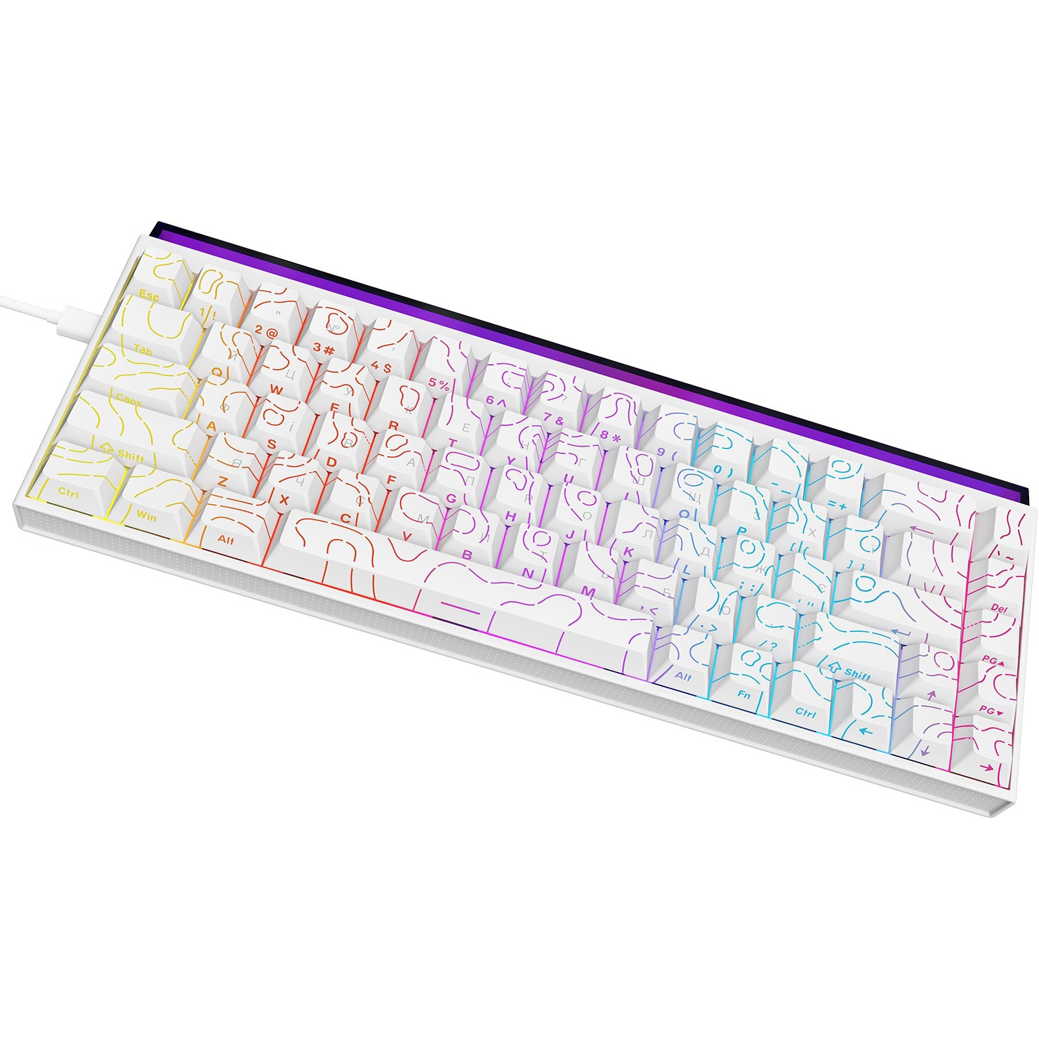 Клавіатура AJAZZ NK68 Red Switch Side Contour White