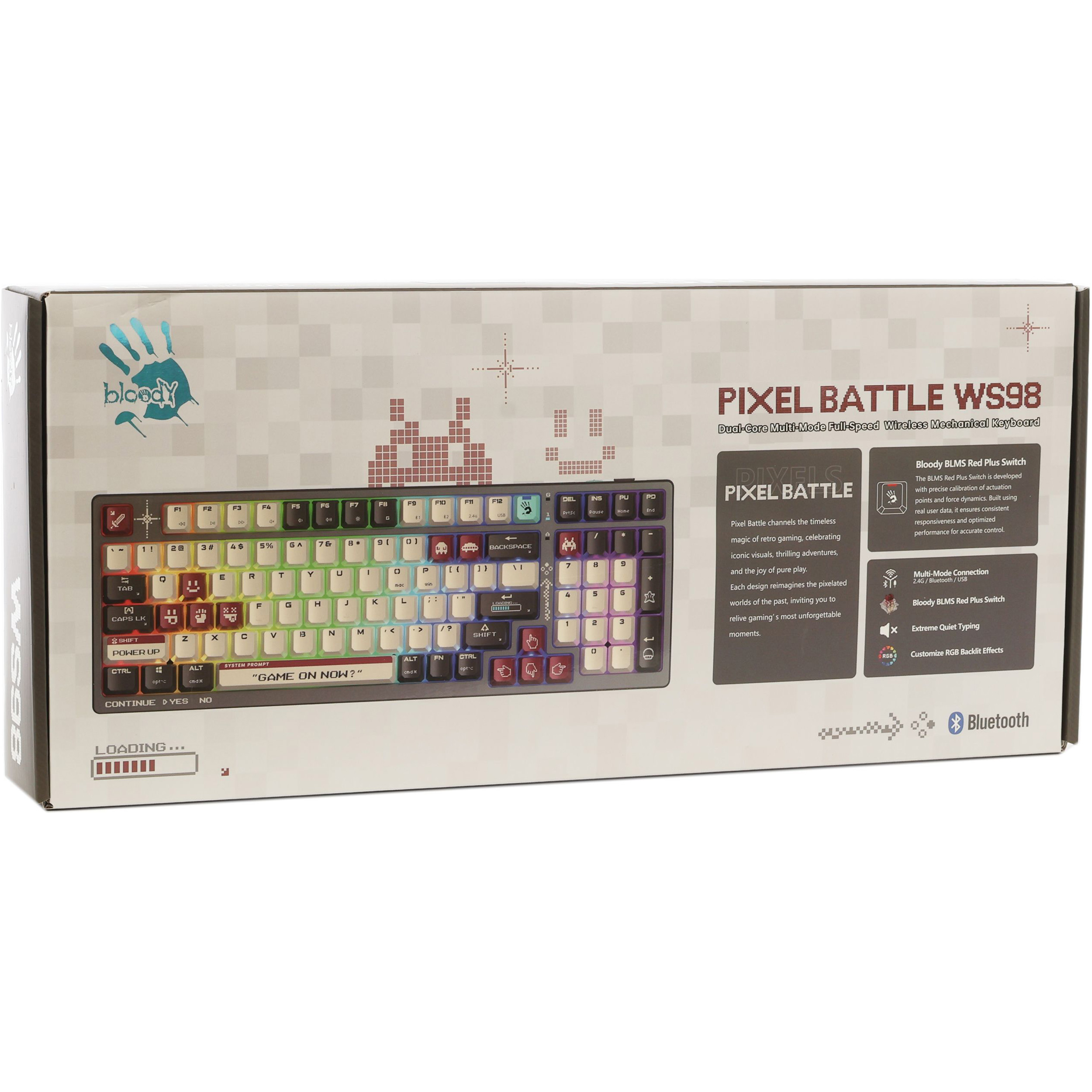 Клавіатура бездротова A4TECH BLOODY WS98 BLMS Red Plus Switch Pixels Red