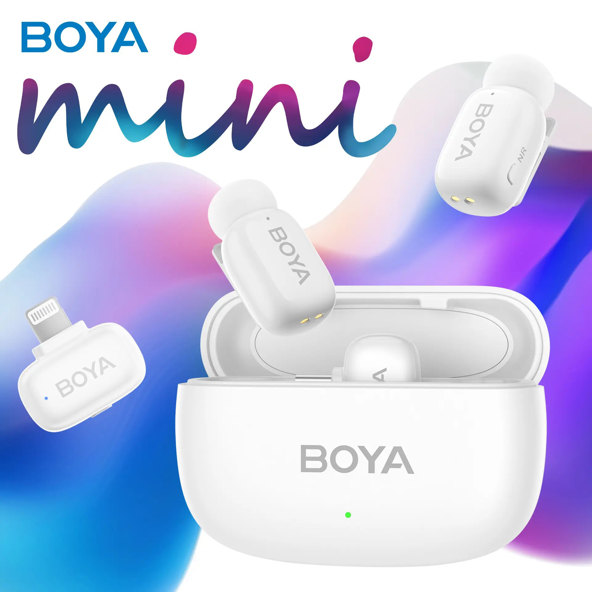 Бездротовий петличний мікрофон BOYA Mini-13 Tiniest Wireless Microphone Lightning & USB-C Connectors White