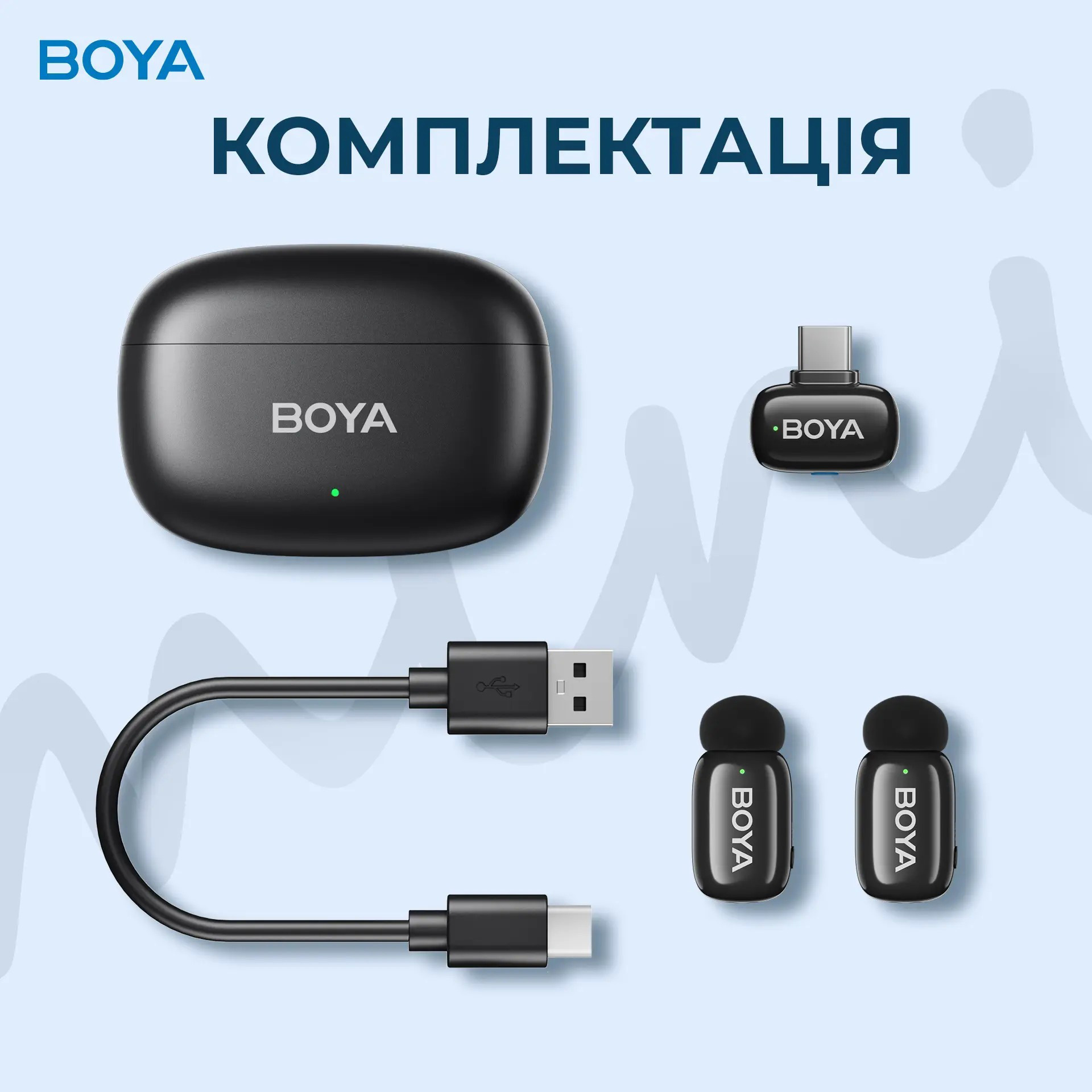 Беспроводной петличный микрофон BOYA Mini-14 Tiniest Wireless Microphone Type-C Black